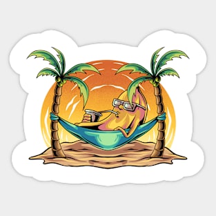 Banana and sunset Sticker